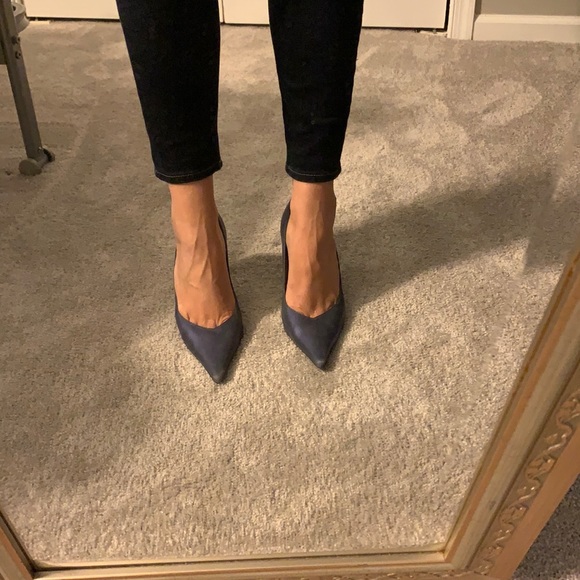 Jessica Simpson Blue Leather Heels 